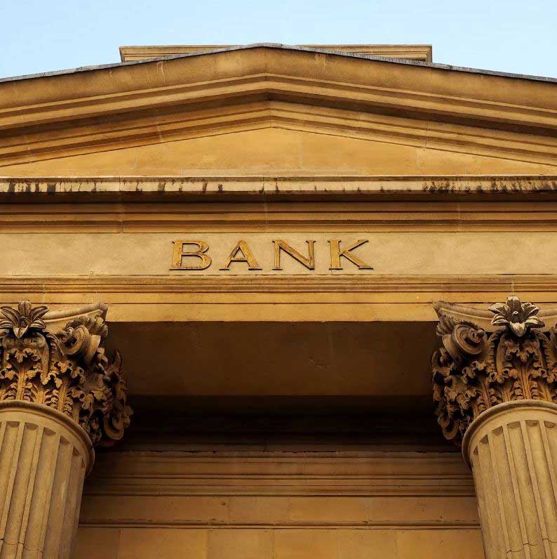 Exterior of a bank