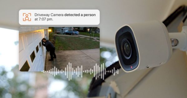 Alerting thief someone is watching outdoor camera
