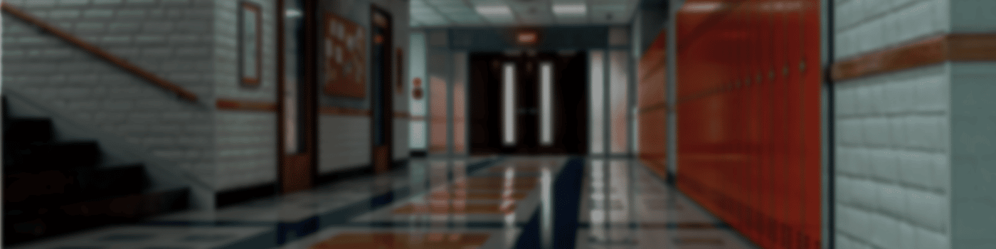 School hallway empty after emergency response alert