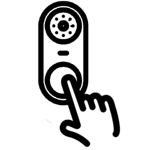finger pushing video doorbell icon