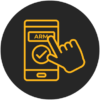 Mobile phone icon with home security arming button