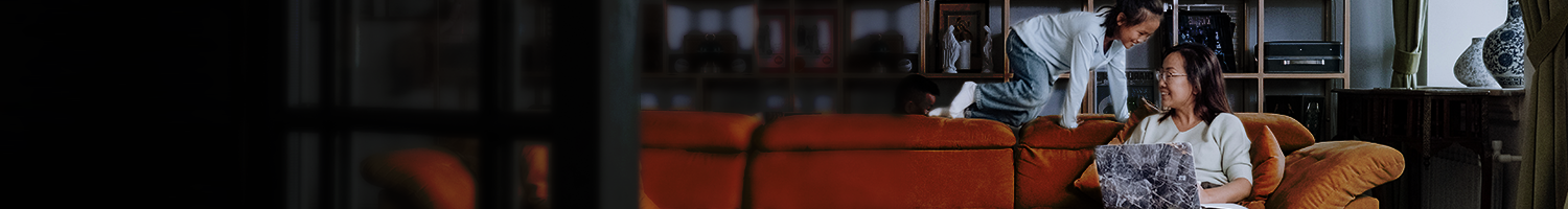 Mother and daughter on the couch