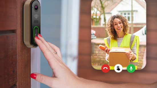 Delivery person detected ringing a video doorbell